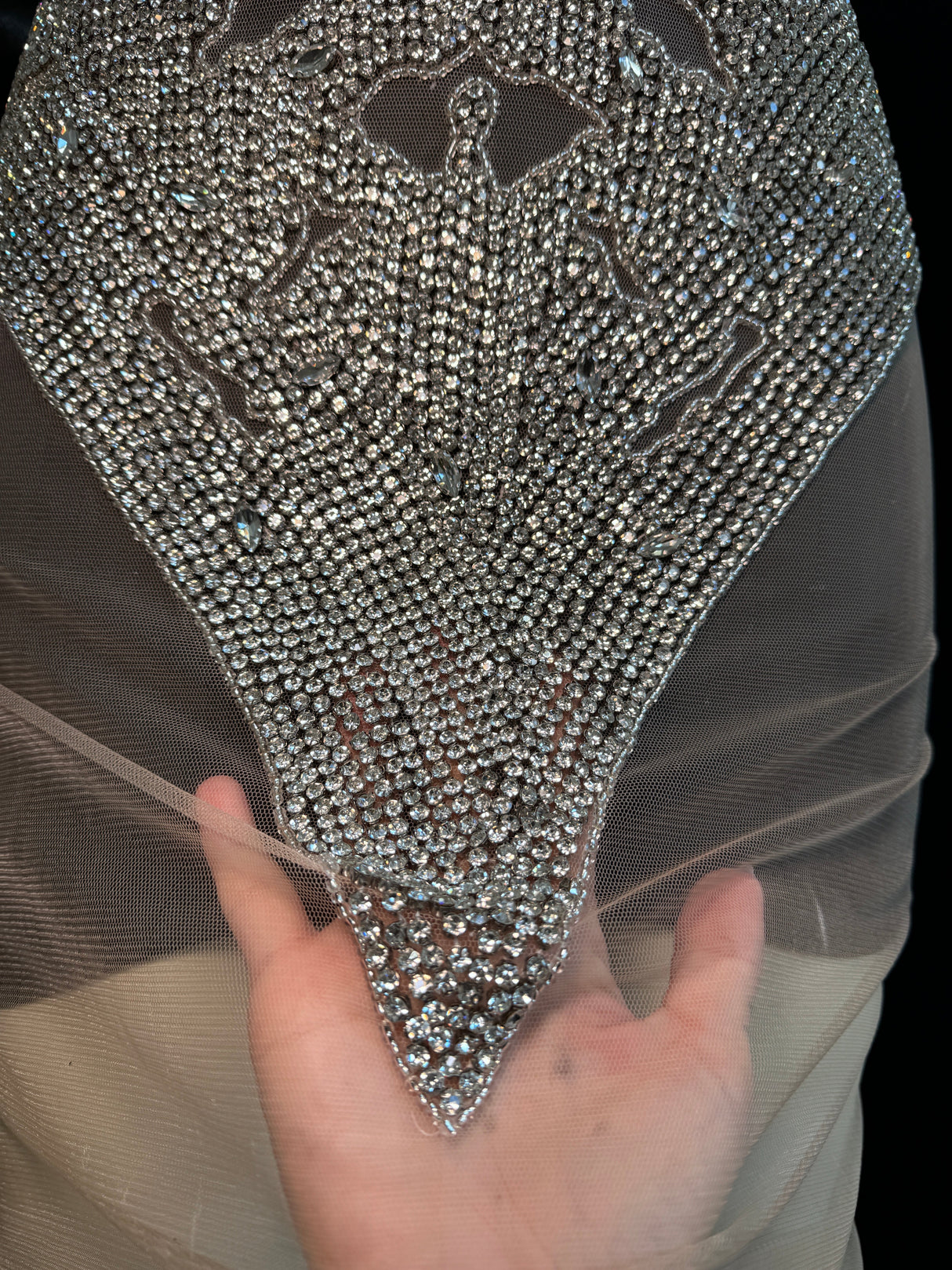 Silver Rhinestone Bodice Applique