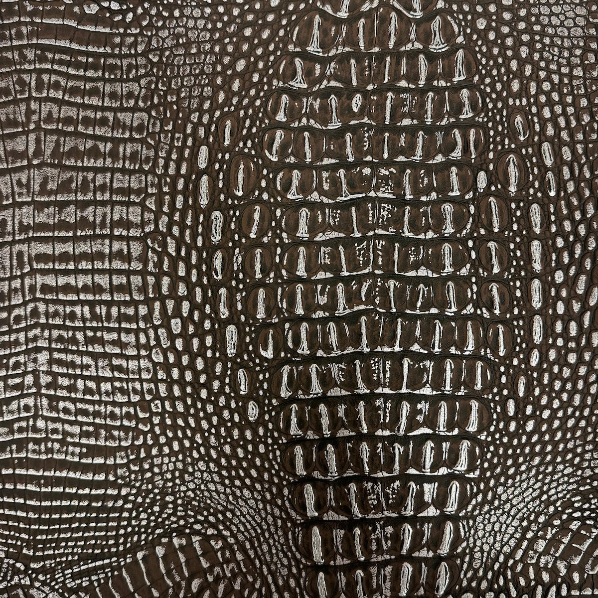 Mugger Two Tone Gator Faux Leather Vinyl Fabric - Two Tone Gator Pattern, 56" Width (1 Yard)