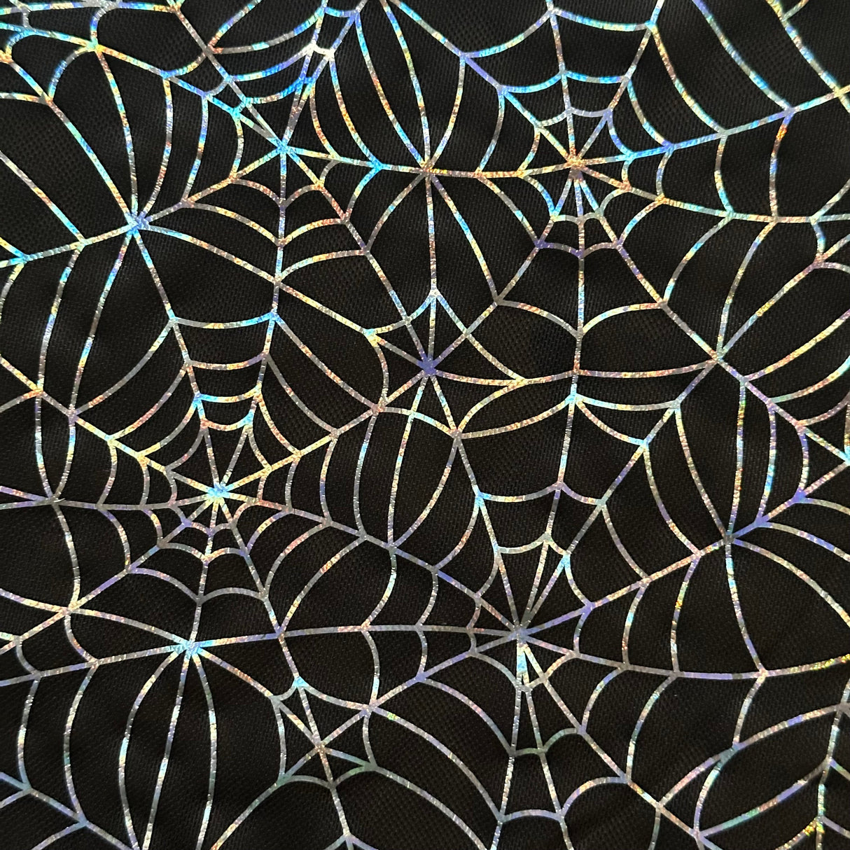 Hologram Web Mesh Poly Spandex Fabric Black 60"