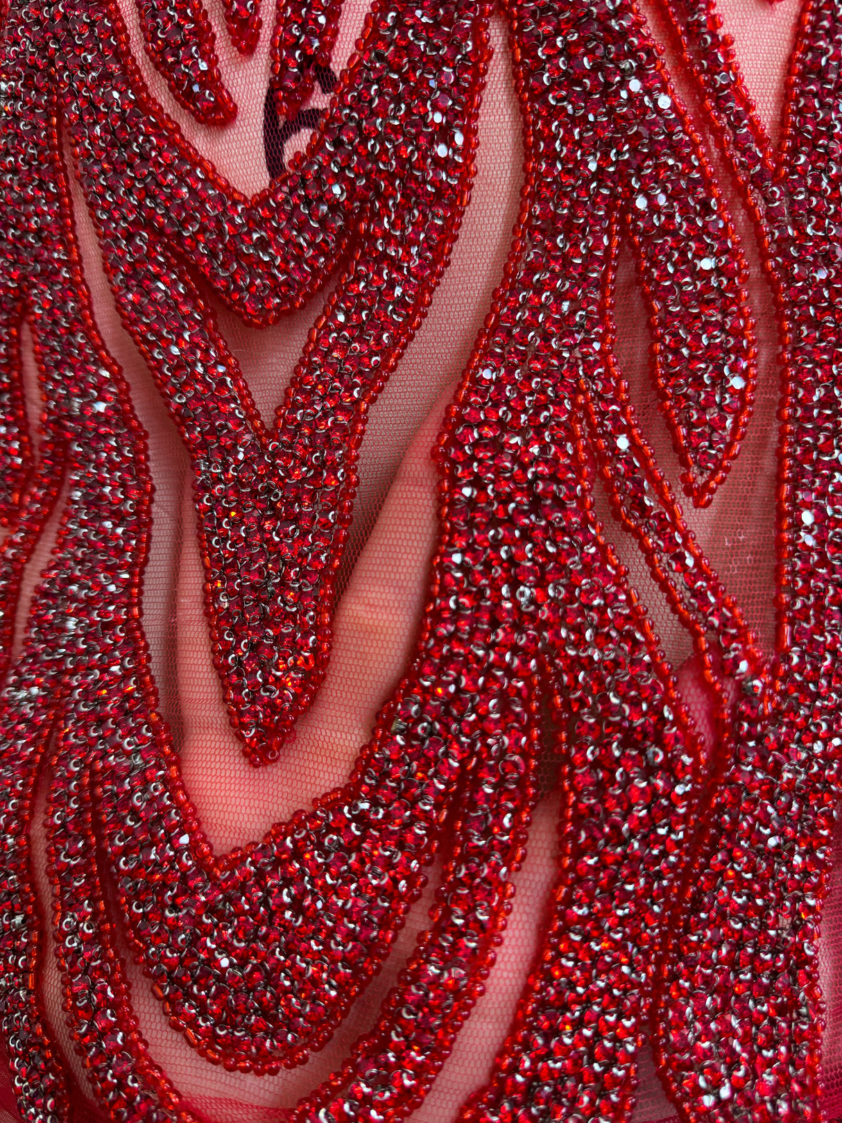 Red Rhinestone Bodice Applique