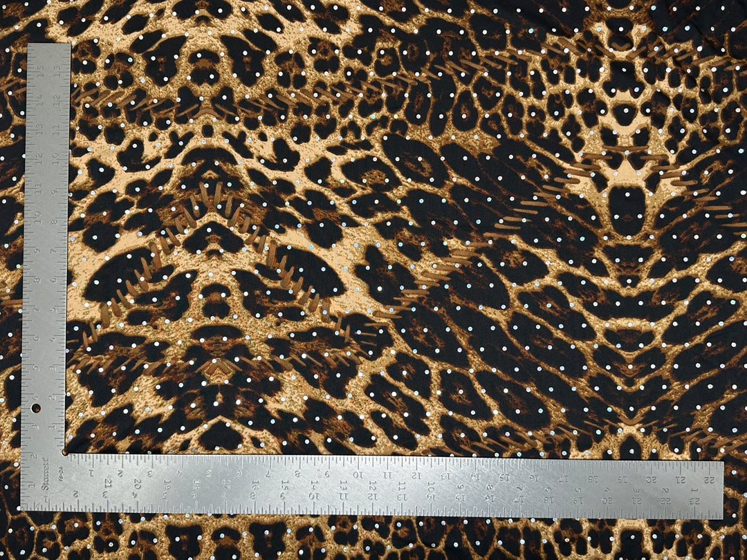 1 Yard ITY Knit Animal Print with Sequins Stretch Fabric for Apparel & Costumes 60 Inch Width