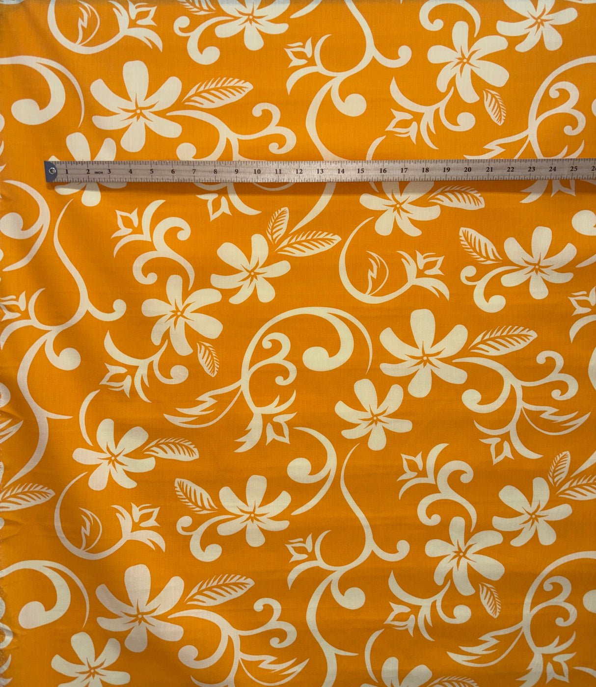 Plumeria Vine Poly Cotton Fabric - Tropical Floral Print, 45" Width (1 Yard)