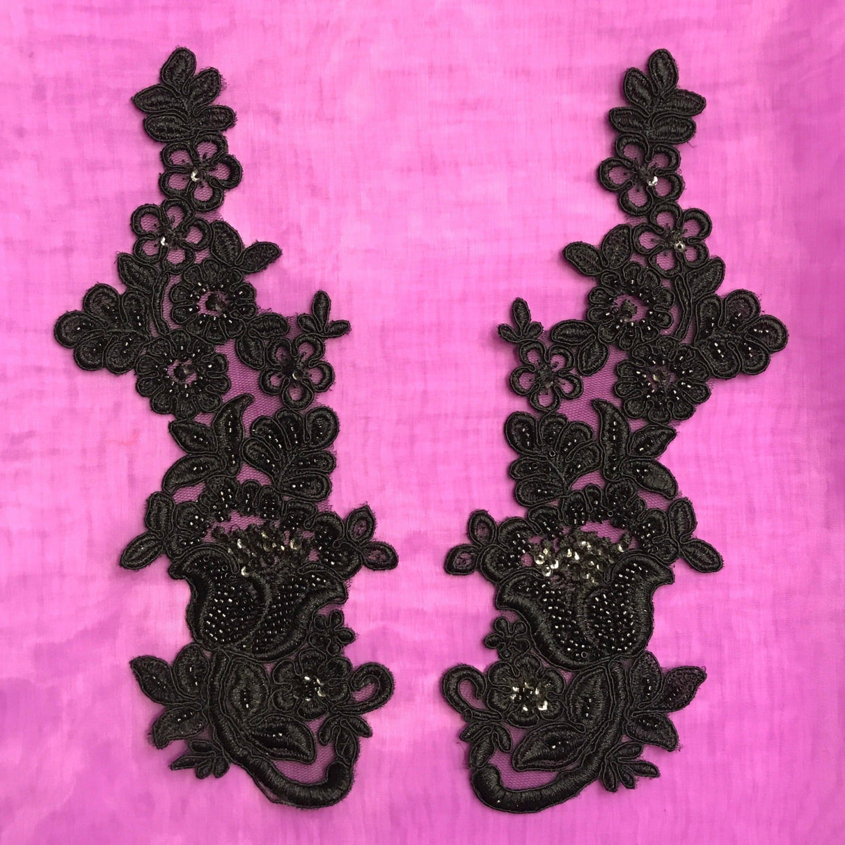 Beaded Floral Lace Applique Mesh