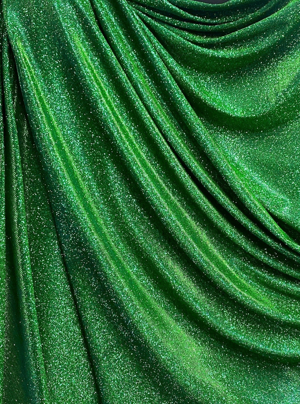 Emerald Green Stretch Metallic Lurex
