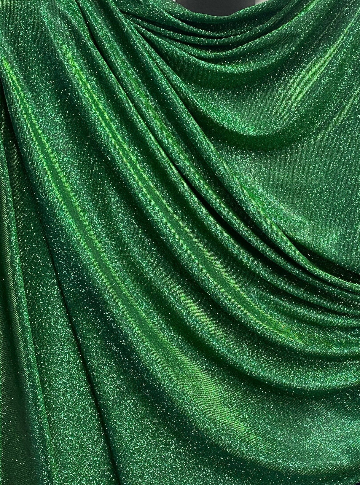Emerald Green Stretch Metallic Lurex