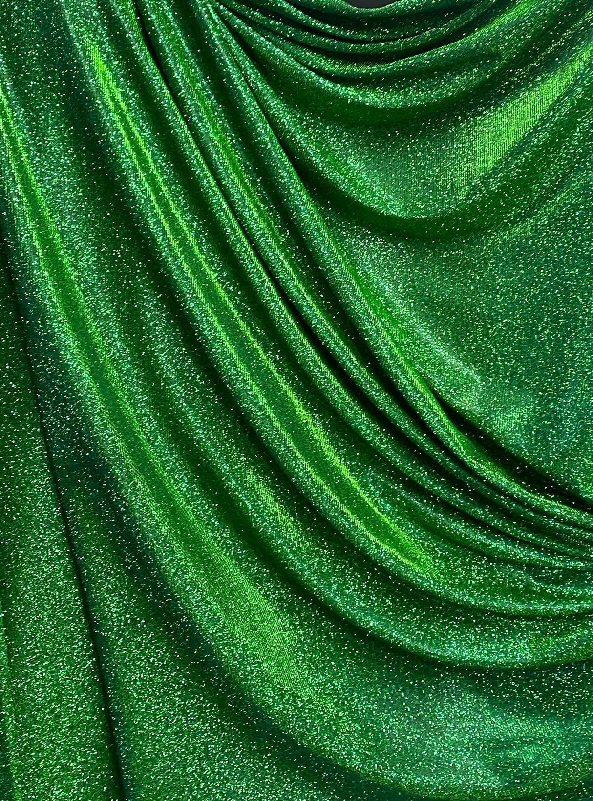 Emerald Green Stretch Metallic Lurex
