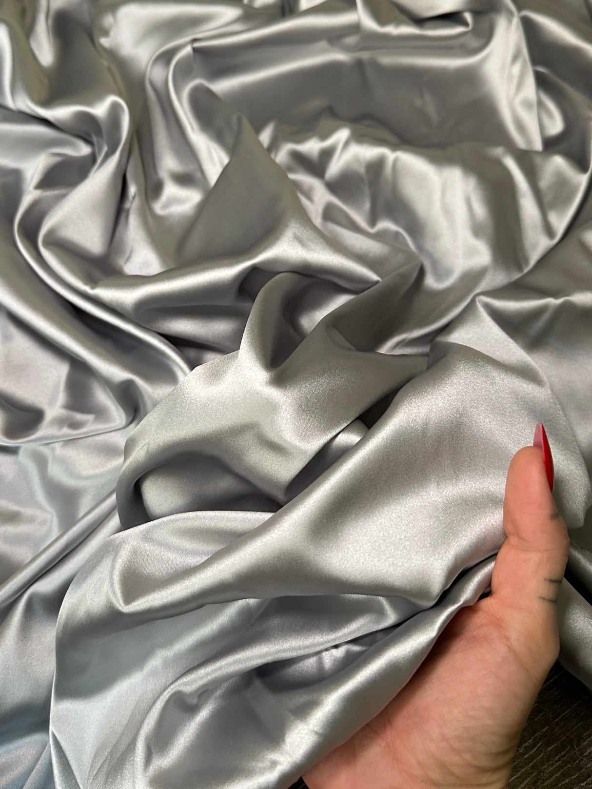 Stretch Crepe Back Satin Silver