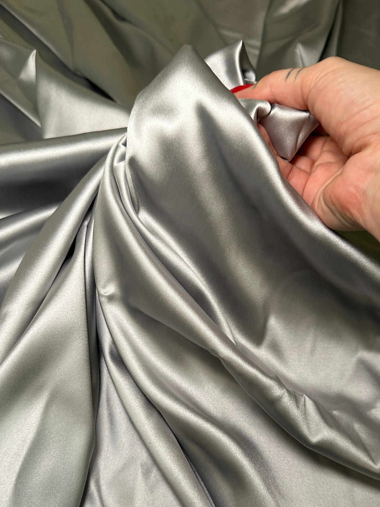 Stretch Crepe Back Satin Silver