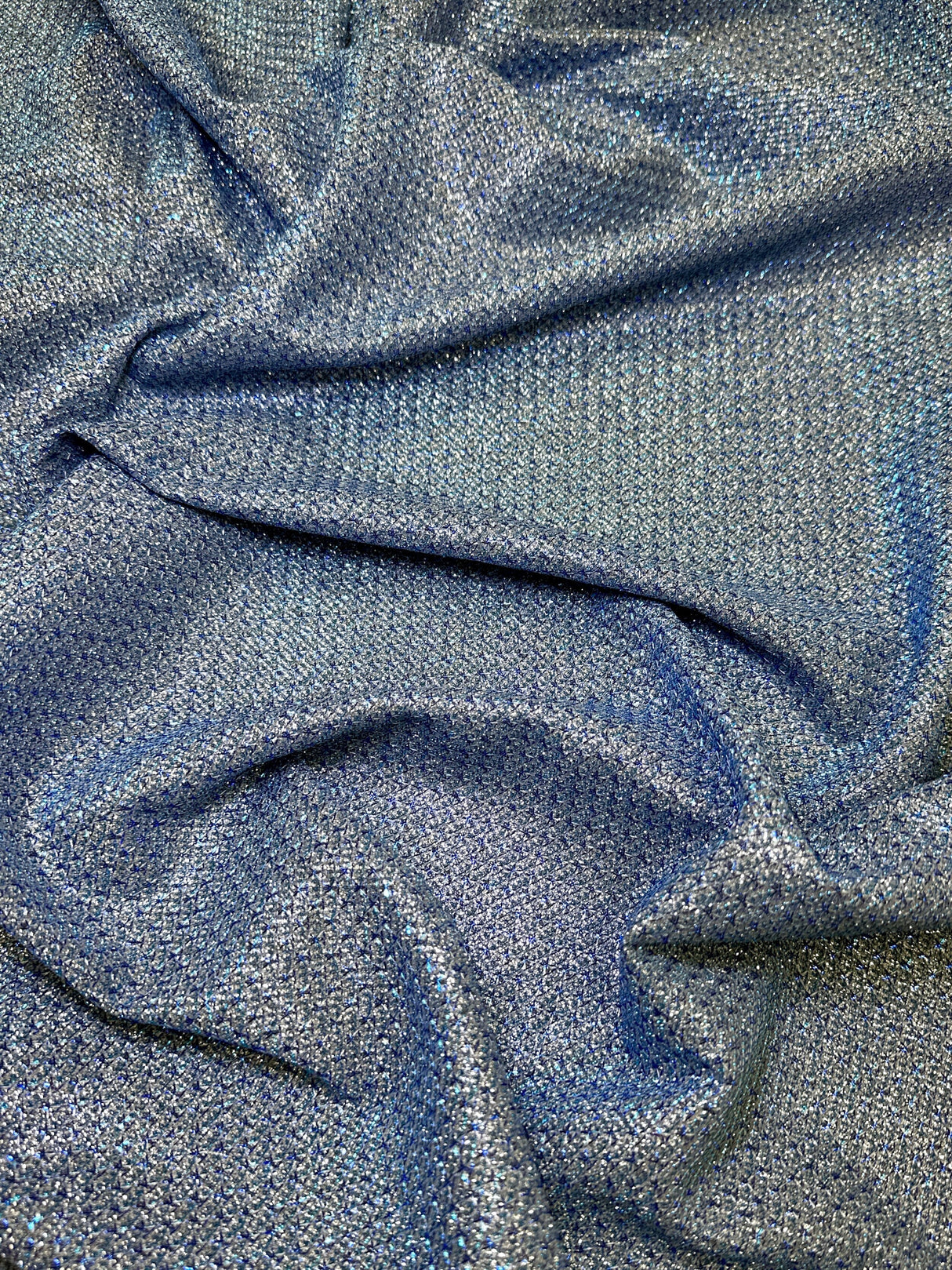 Shimmery Metallic Brocade Baby Blue