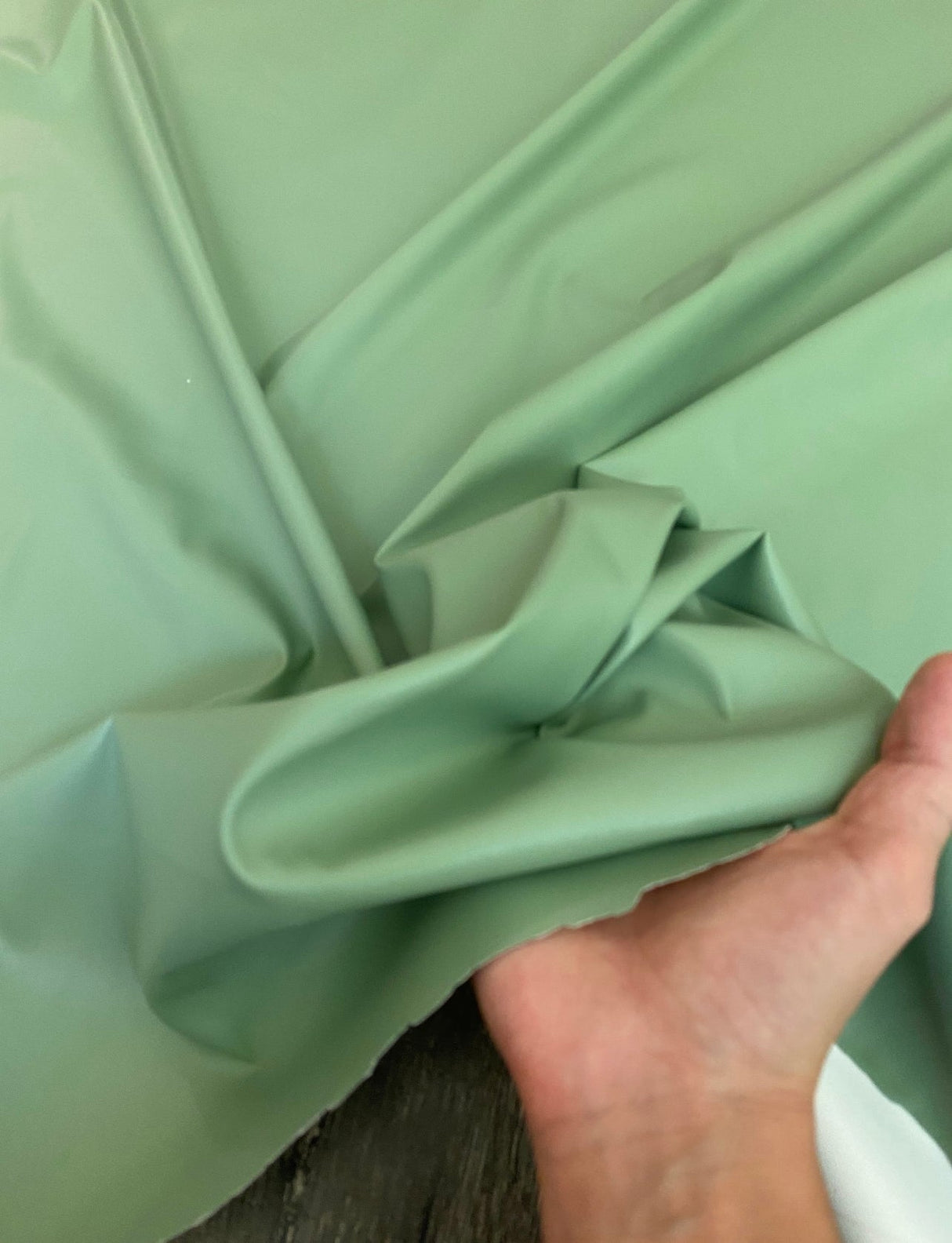 Stretch Faux Leather Sage Green