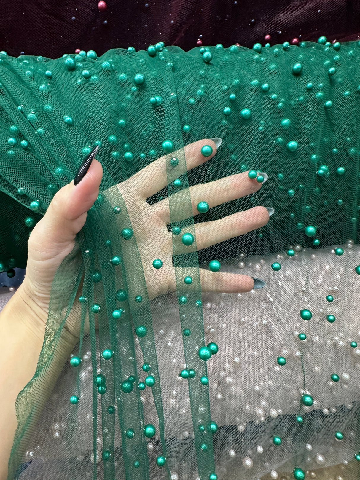 Pearl Tulle Green