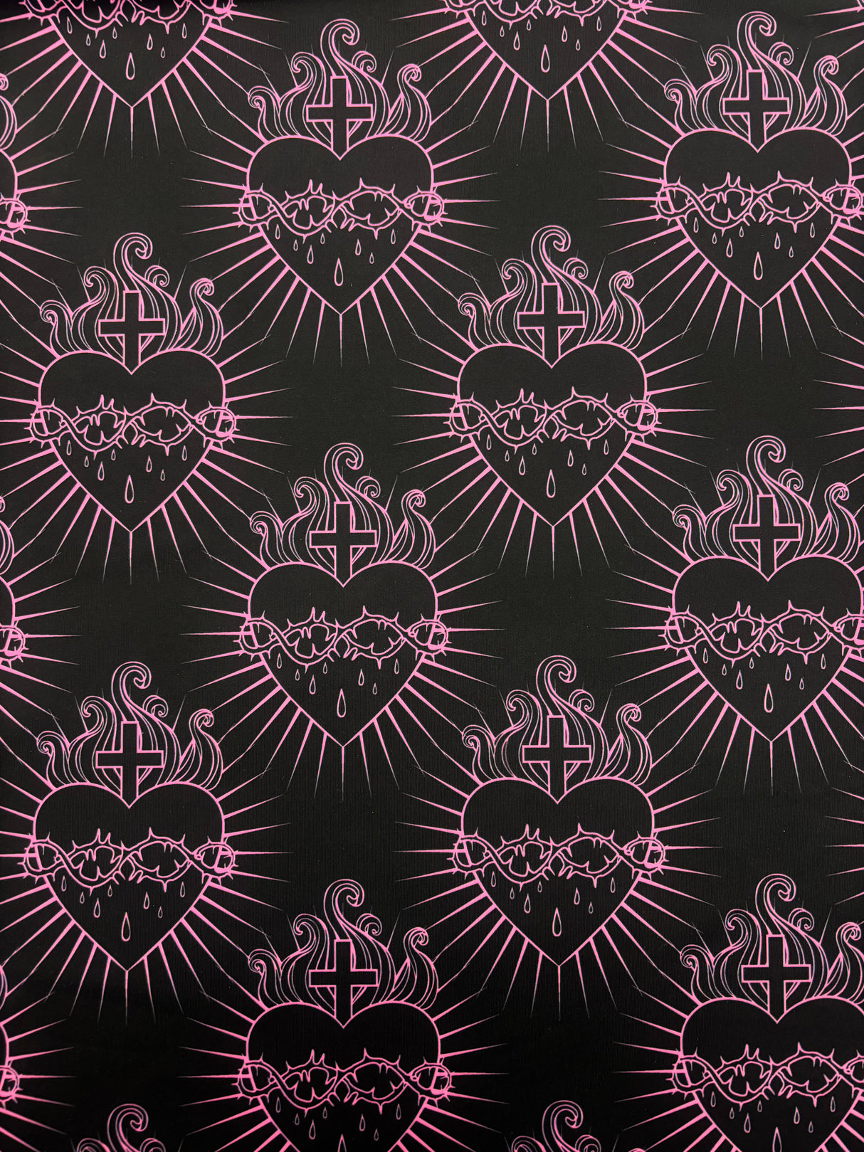 Sacred Heart Polyester Spandex Fabric - Sacred Heart Print, 58/60" Width (1 Yard)