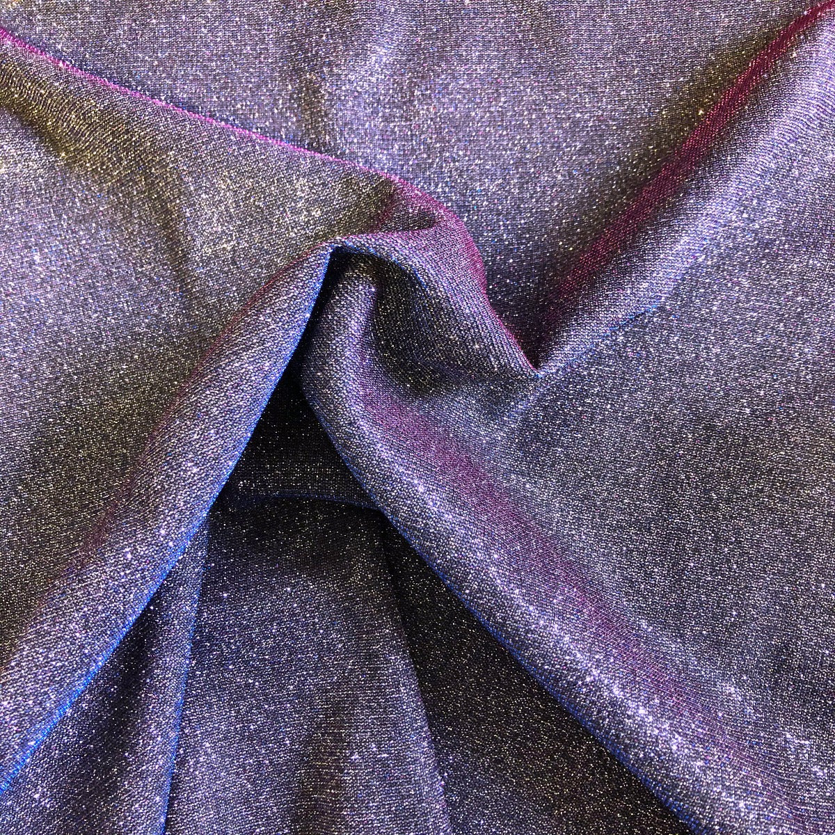 Holographic Shimmer Lurex Glitter Rayon Fabric - Holographic Glitter, 60" Width (1 Yard)