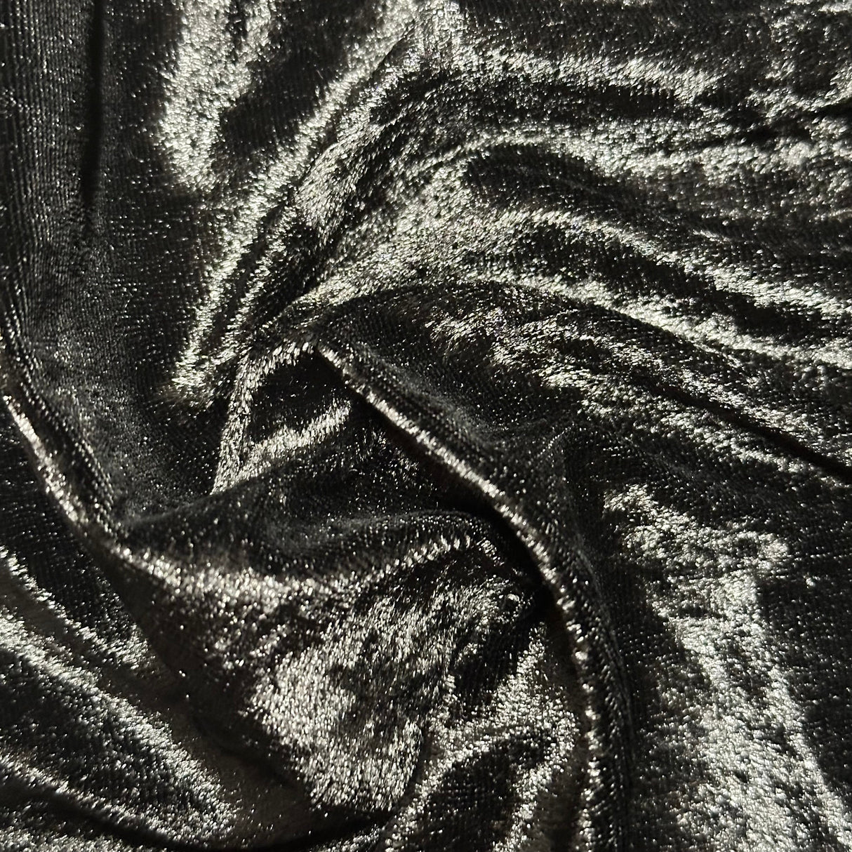 Polyester Velvet Fabric Pane Black 60" Width