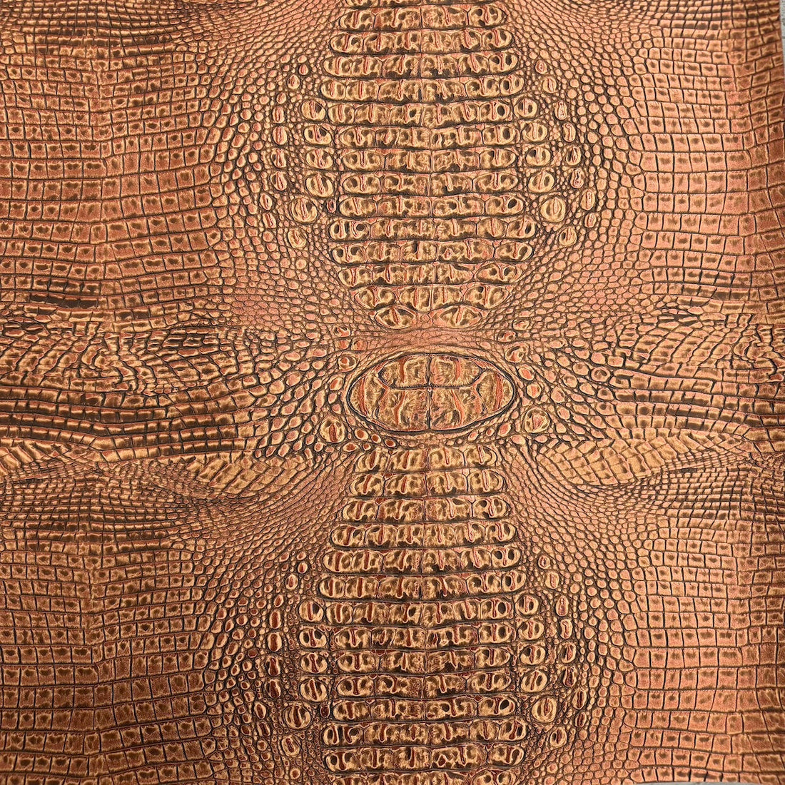 Mugger Two Tone Gator Vinyl Faux Leather Fabric, 56” Wide, for Handbags, Crafts & Upholstery