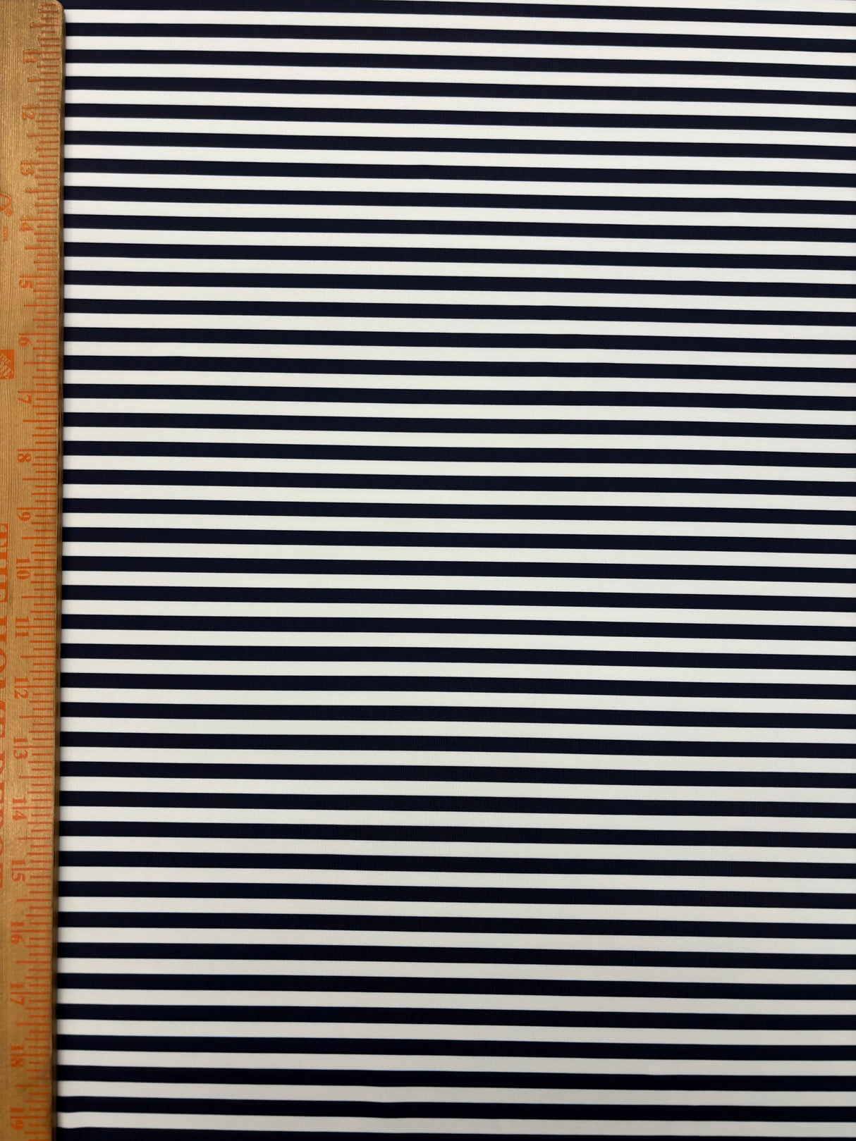 Black Quarter Inch Striped Spandex Fabric - Black Quarter Inch Stripes, 58"/60" Width (1 Yard)