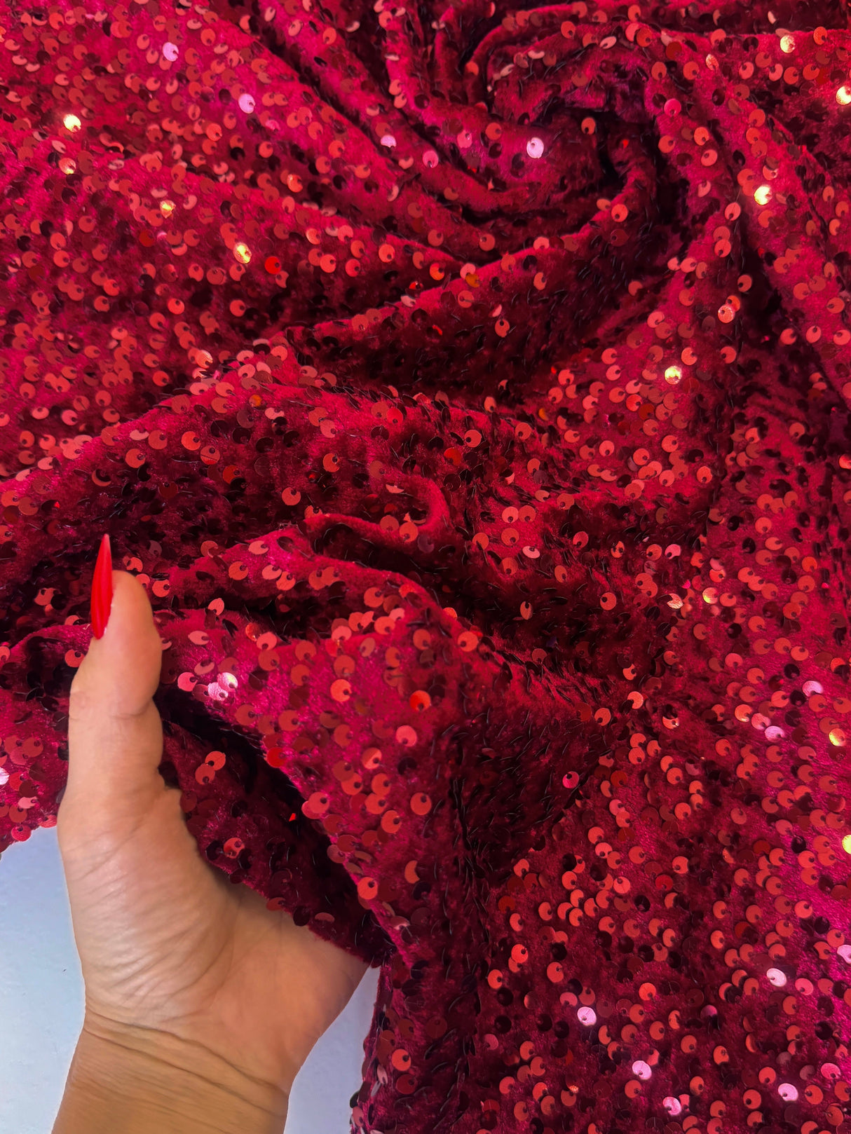 Sequin Velvet Burgundy