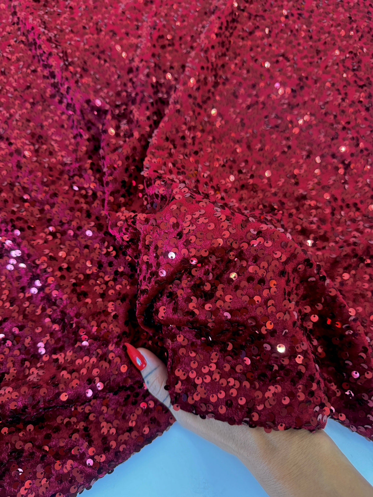 Sequin Velvet Burgundy
