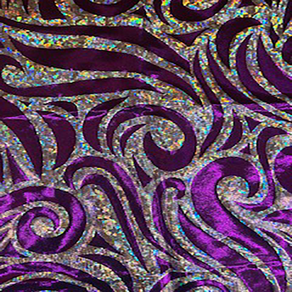 Nylon Spandex Paisley Foggy Foil Fabric