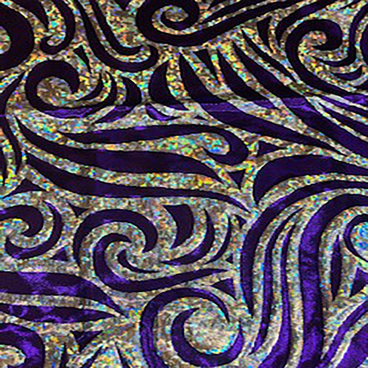Nylon Spandex Paisley Foggy Foil Fabric