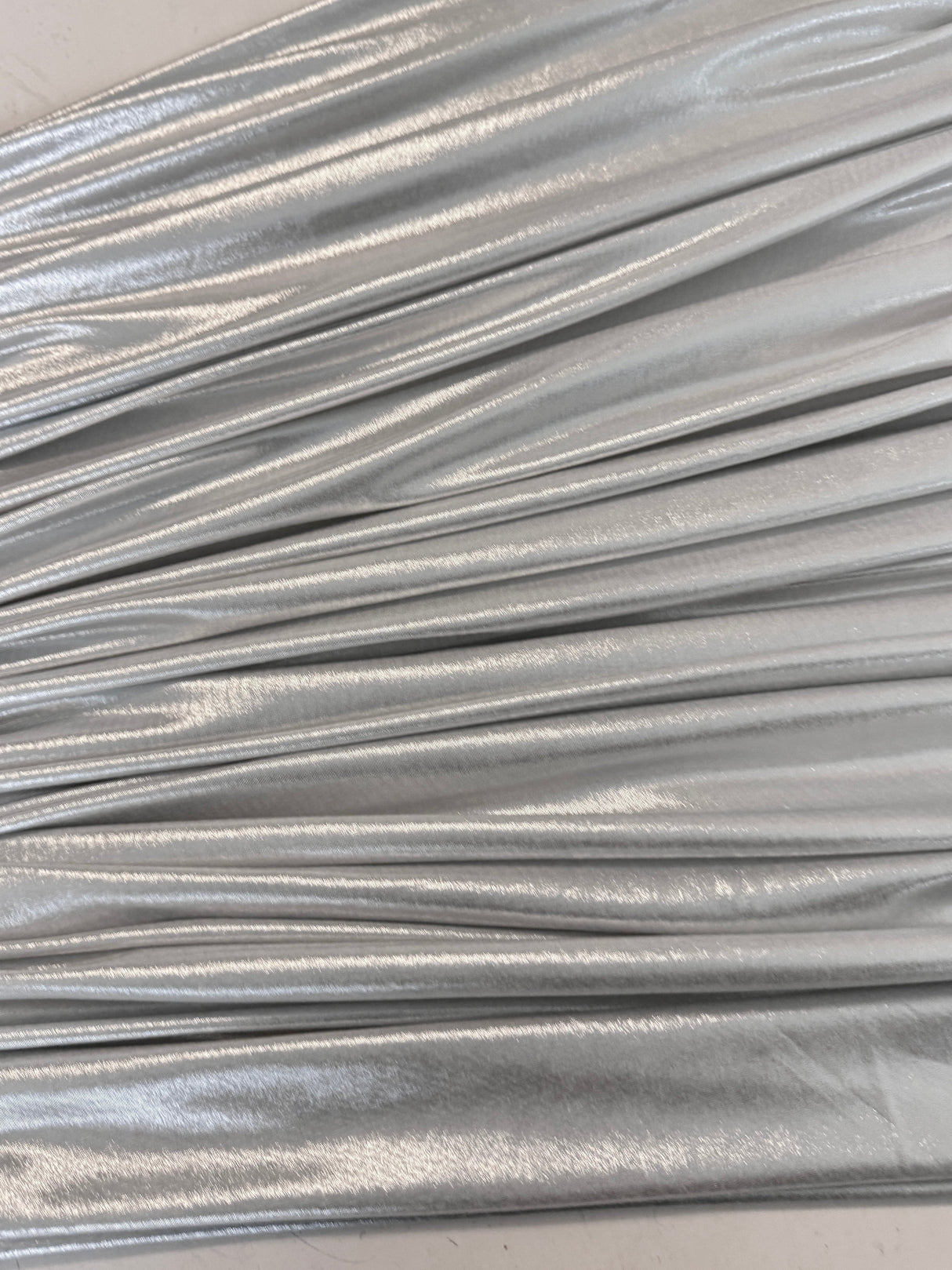 Shiny Foiled Spandex Light Silver