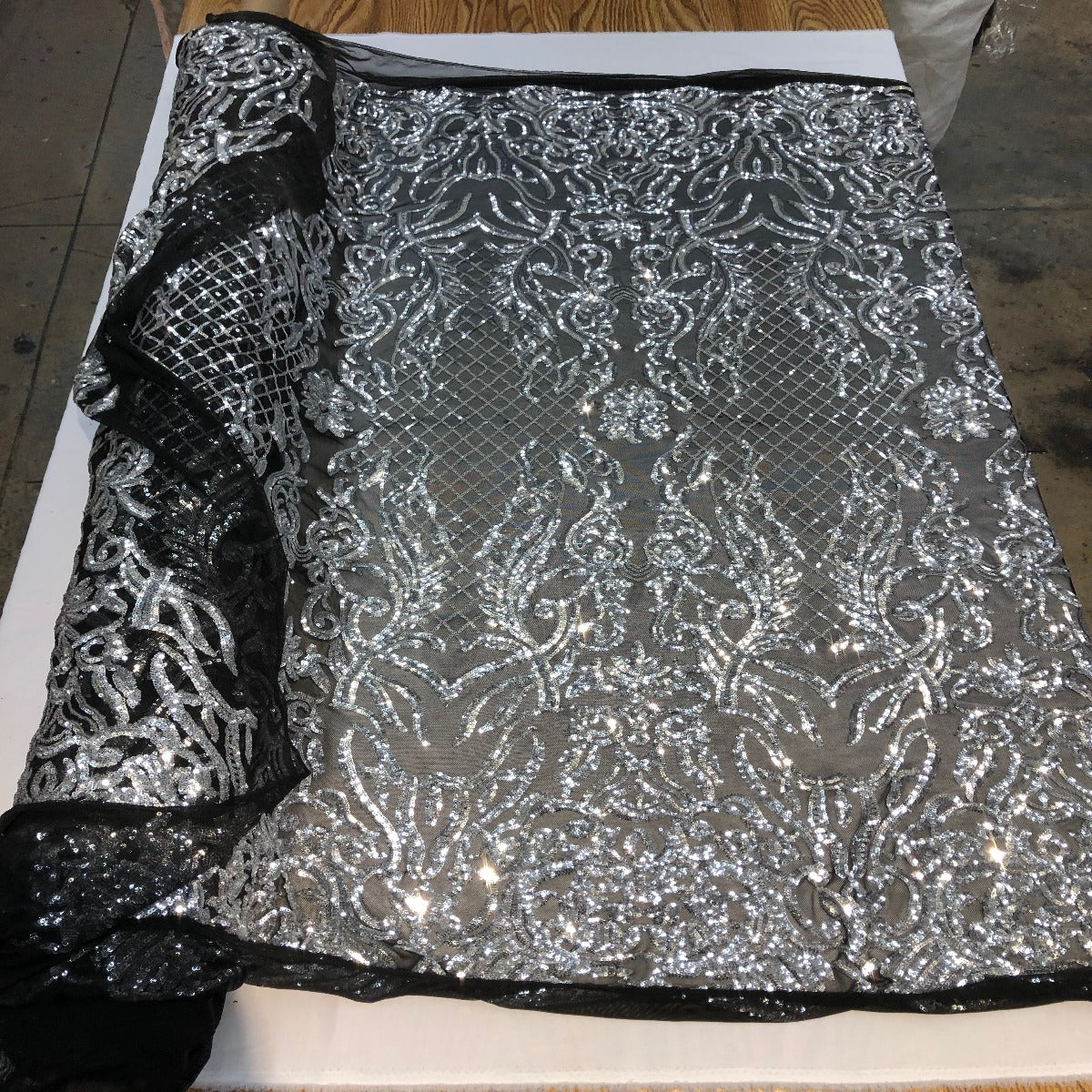 Stretch Sequins Fabric Luna Sequin Mesh
