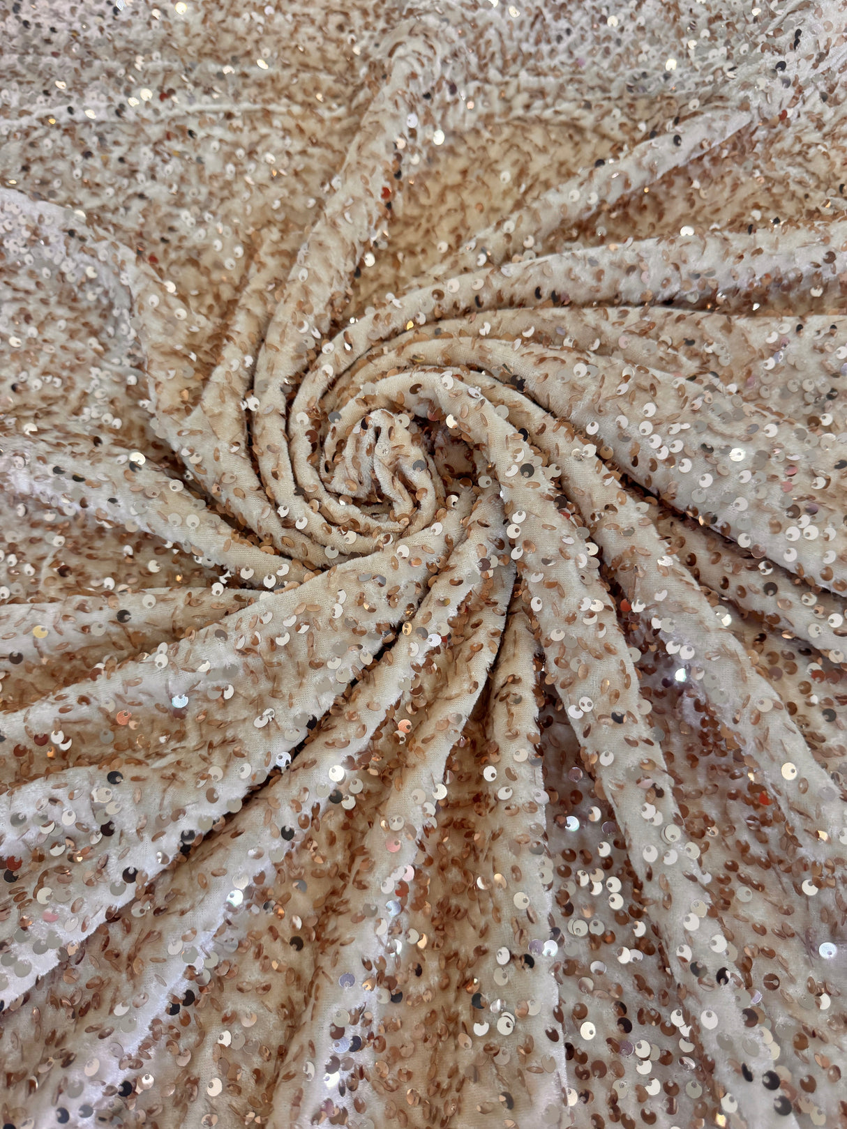Sequin Velvet Cream Champagne