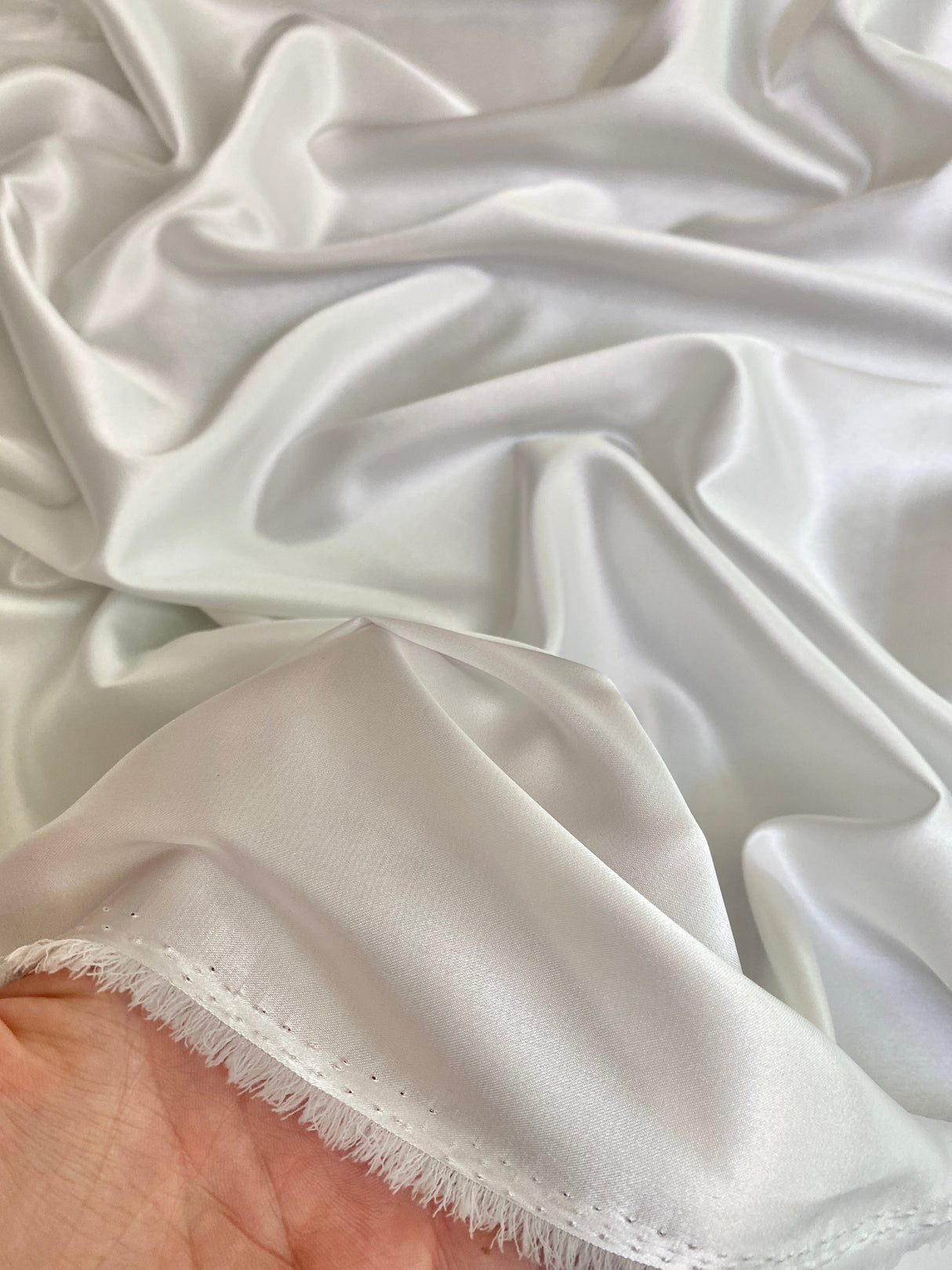 Off White Stretch Satin