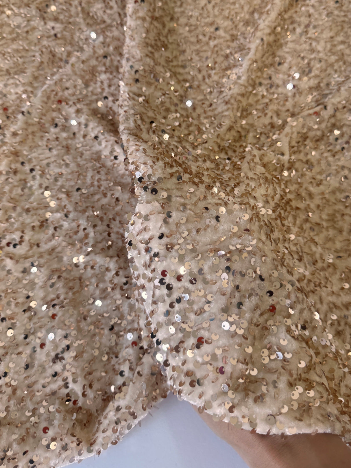 Sequin Velvet Cream Champagne