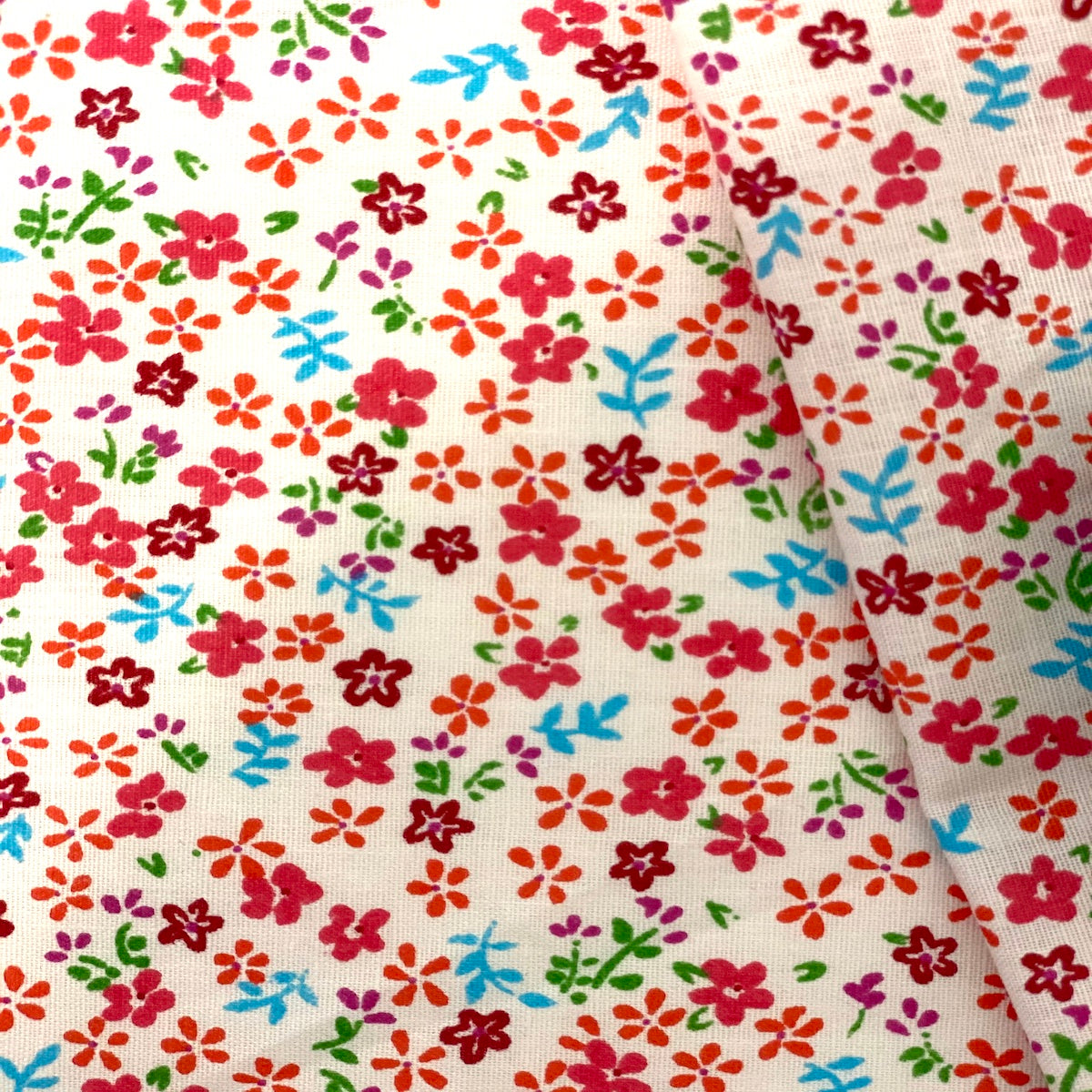 Small Floral Print Poly Cotton Fabric - Small Floral, 59" Width (1 Yard)