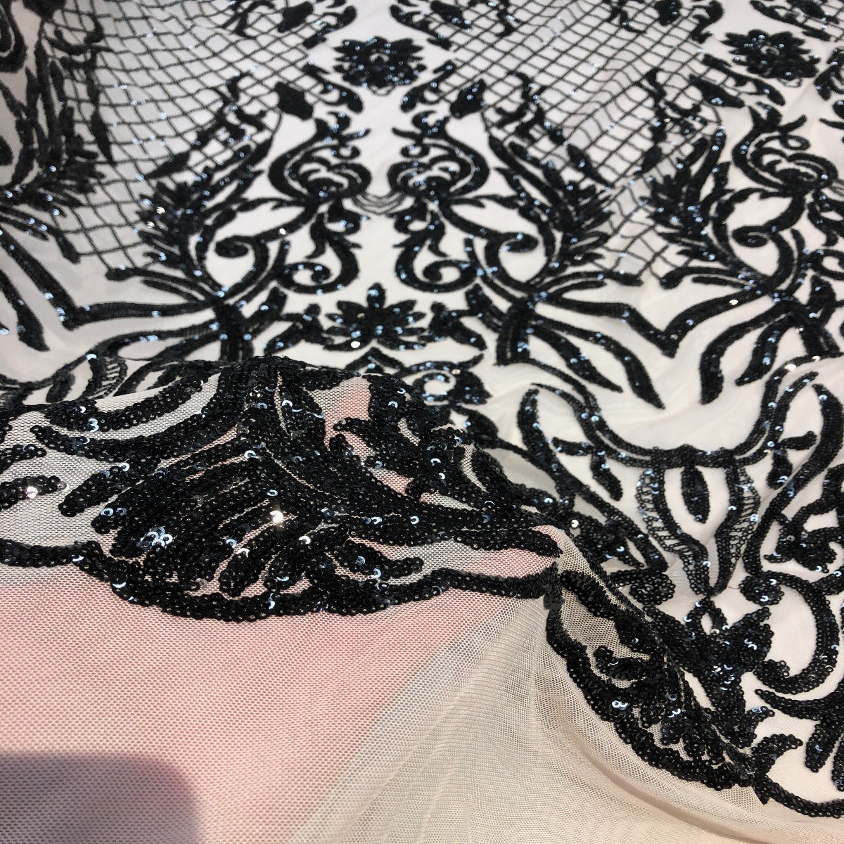 Stretch Sequins Fabric Luna Sequin Mesh