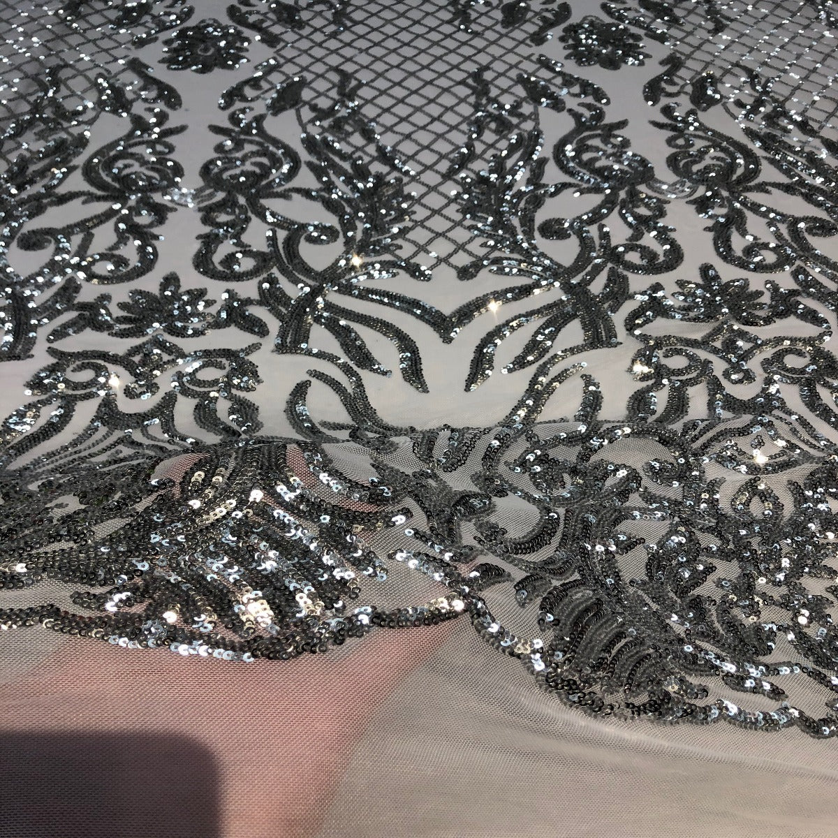 Stretch Sequins Fabric Luna Sequin Mesh