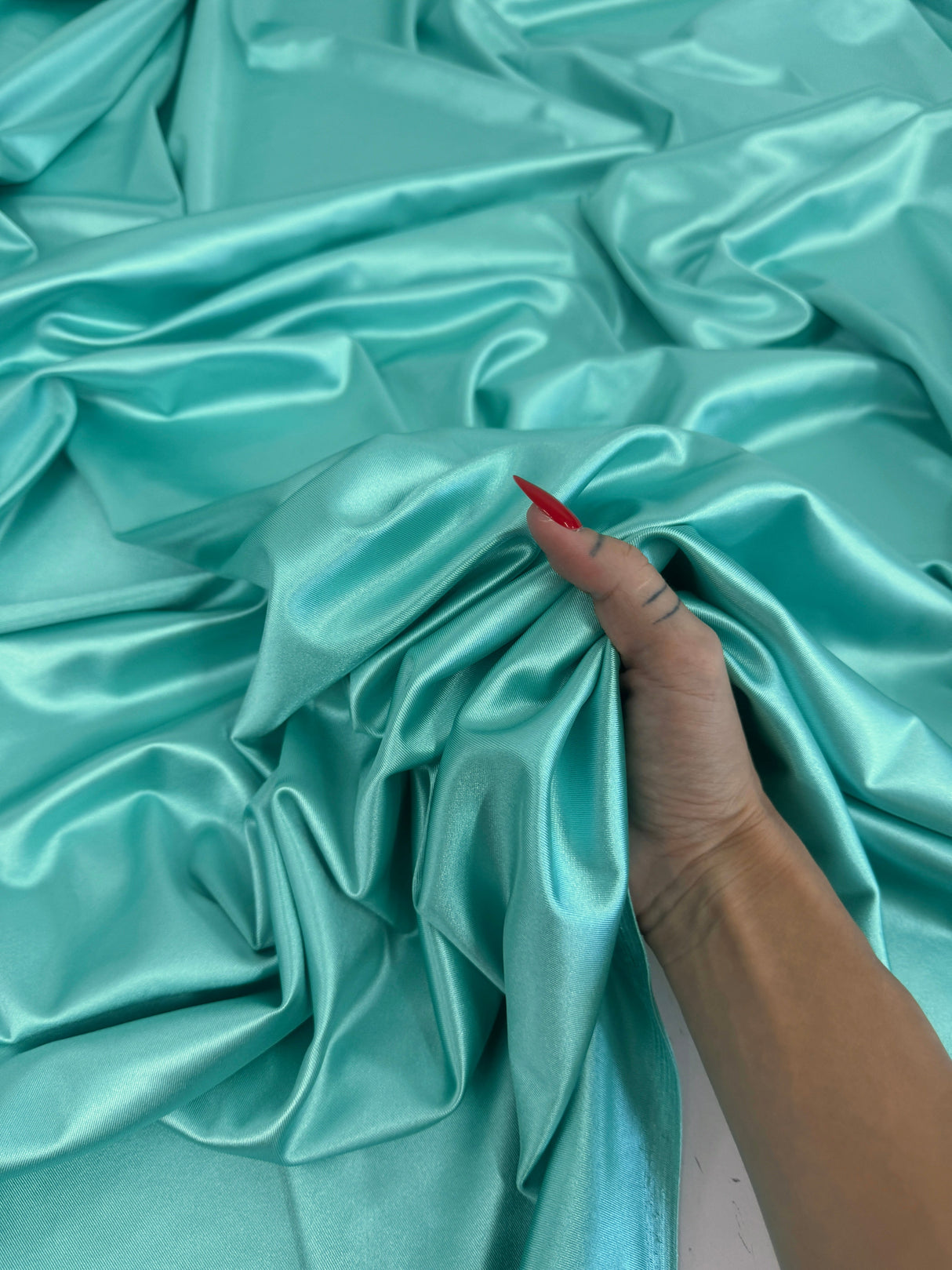 Shiny Nylon Spandex Tiffany Blue
