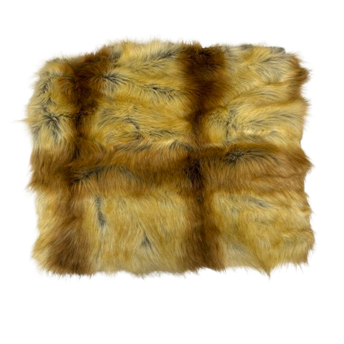 Faux Fur Shag Fabric Golden Brown Foxtail Print Multicolor