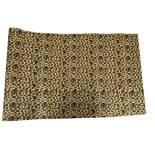 Leopard Print Glitter Canvas Vinyl Fabric - Leopard Print, 56/58" Width (1 Yard)