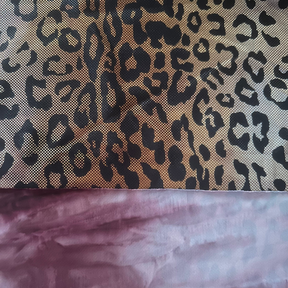 Polyester Spandex Leopard Hologram Tie Dye Fabric