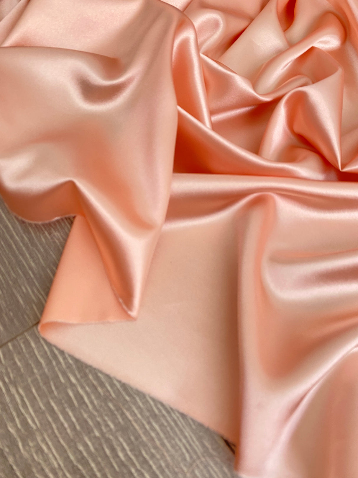 Stretch Silk Satin Peach
