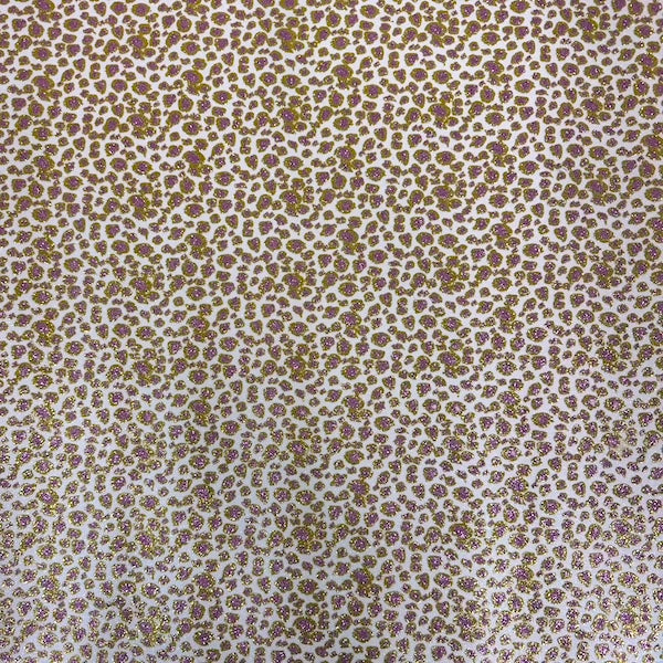 Leopard Print Glitter Canvas Vinyl Fabric - Leopard Print, 56/58" Width (1 Yard)