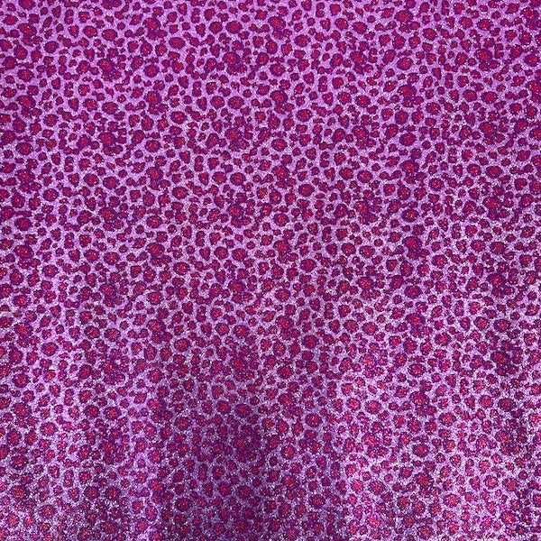 Leopard Print Glitter Canvas Vinyl Fabric - Leopard Print, 56/58" Width (1 Yard)