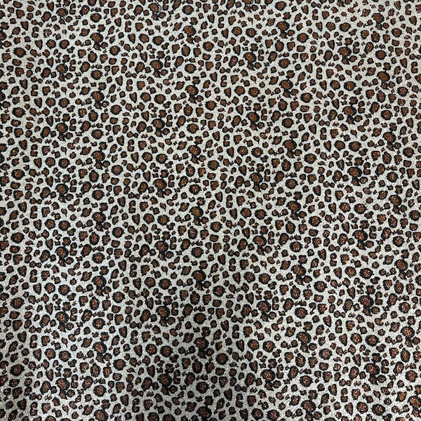 Leopard Print Glitter Canvas Vinyl Fabric