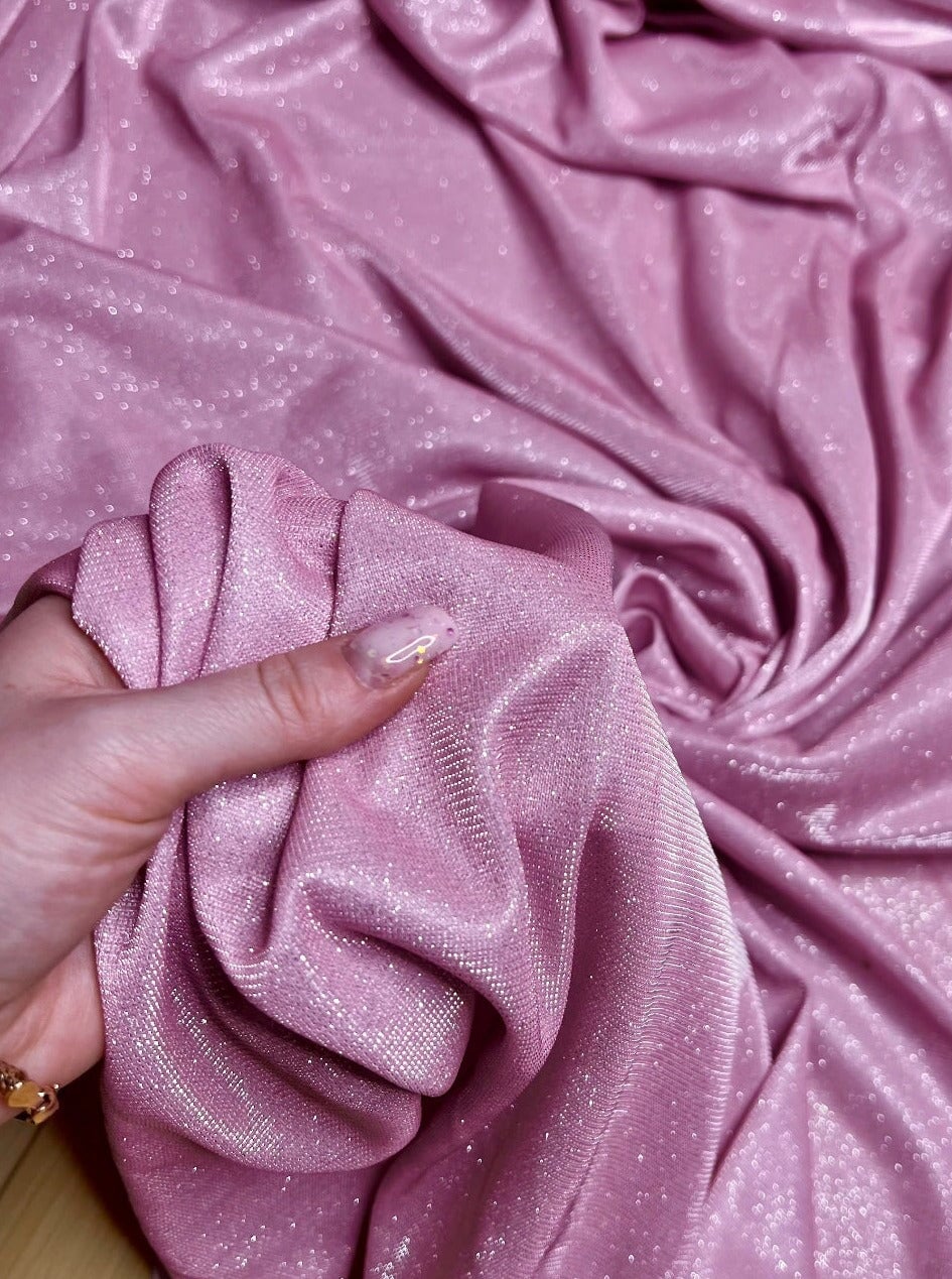 Stretch Metallic Lurex Baby Pink
