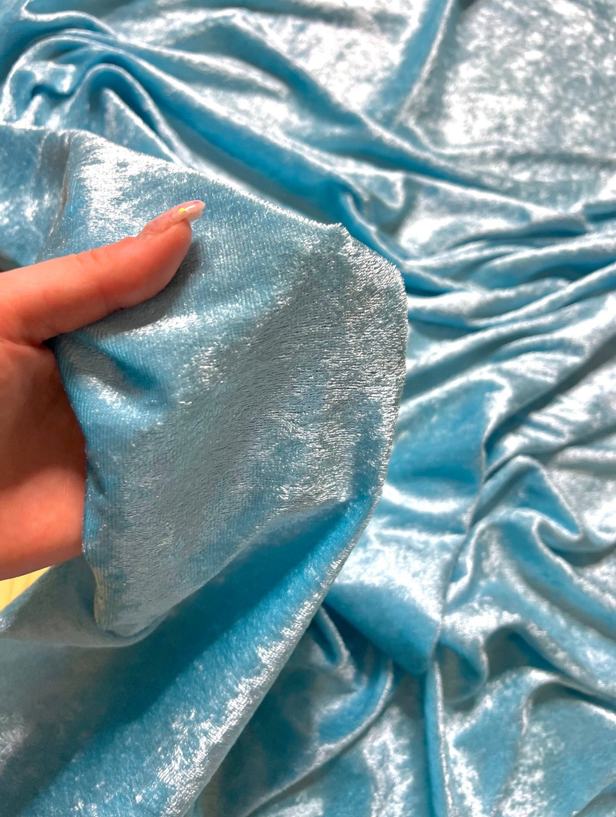 Turquoise Stretch Velvet