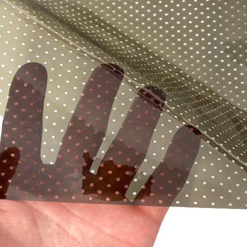 Perforated Tinted PVC Marine Clear Vinyl Fabric - Lime Green, Purple, Blue, Black, Red, 54" Width (1 Yard)