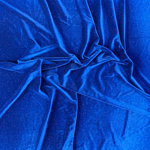 Stretch Velvet Spandex Fabric Misty Glitter