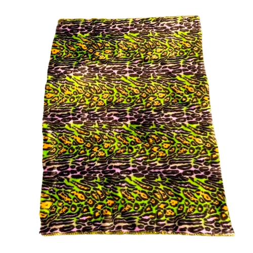 Faux Fur Fabric Multicolor Rainbow Leopard Print