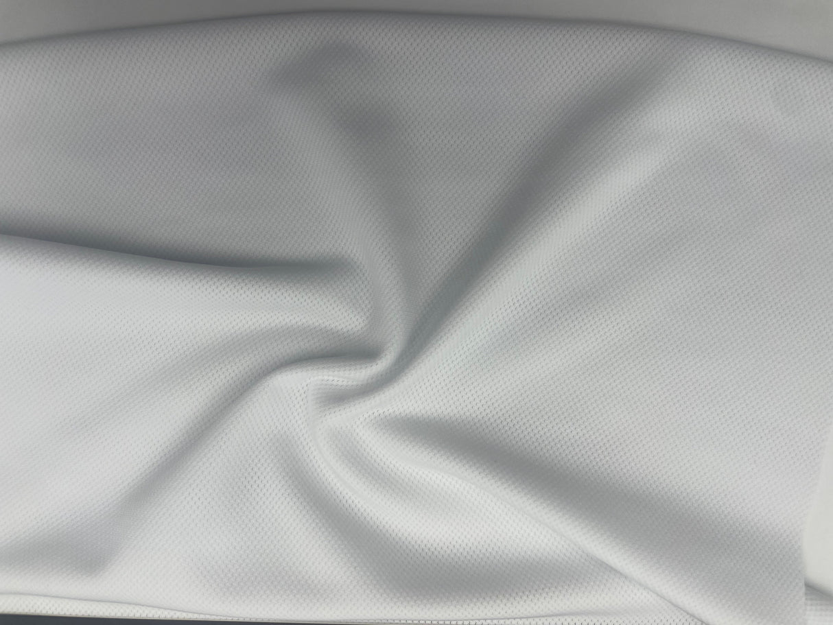 Poly-Spandex Mesh White Performance Activewear