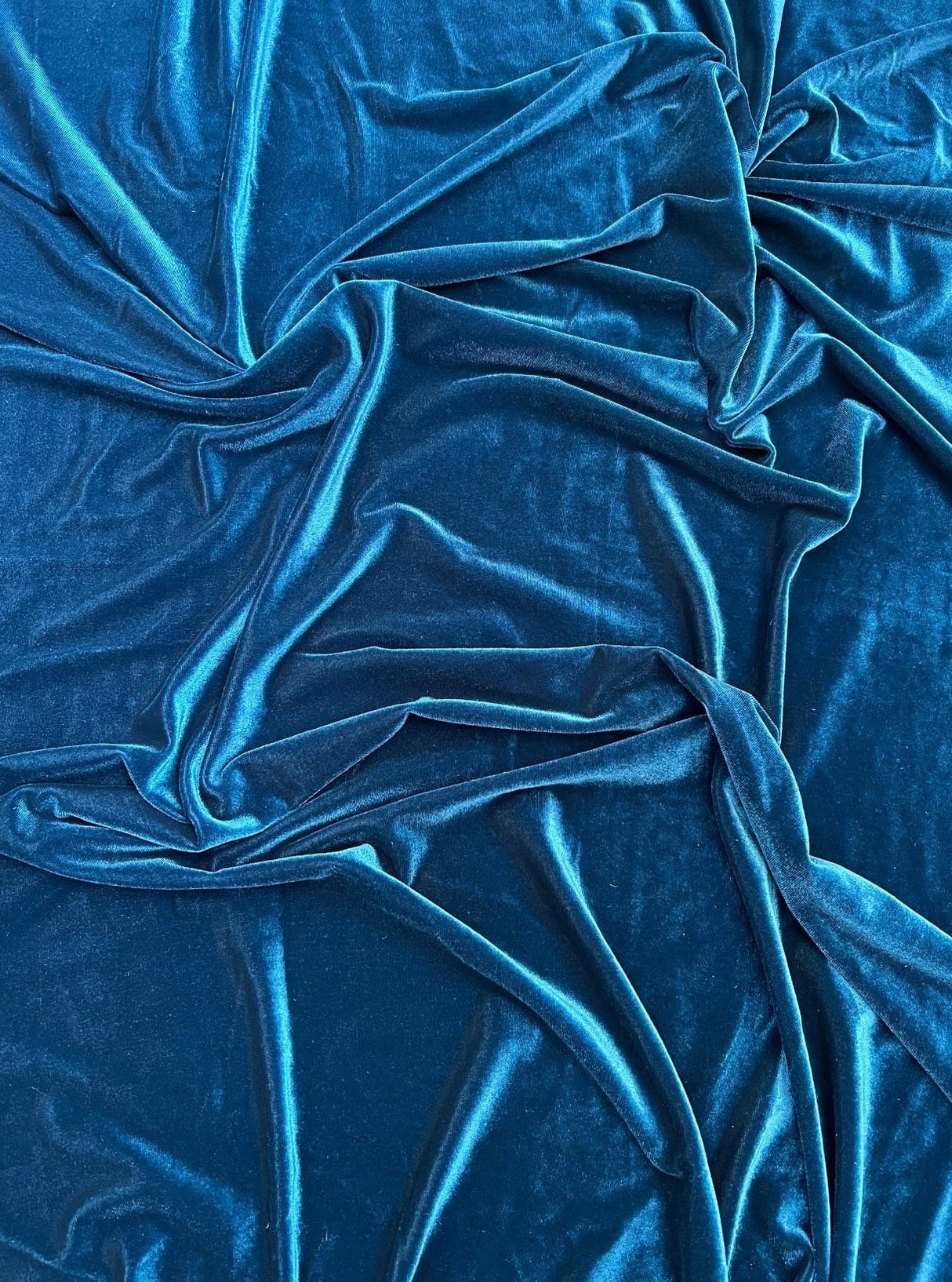 Stretch Velvet Teal Blue
