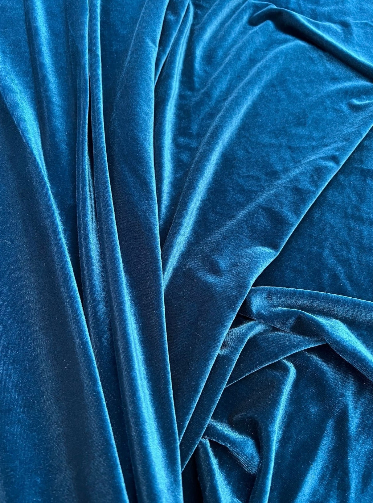 Stretch Velvet Teal Blue