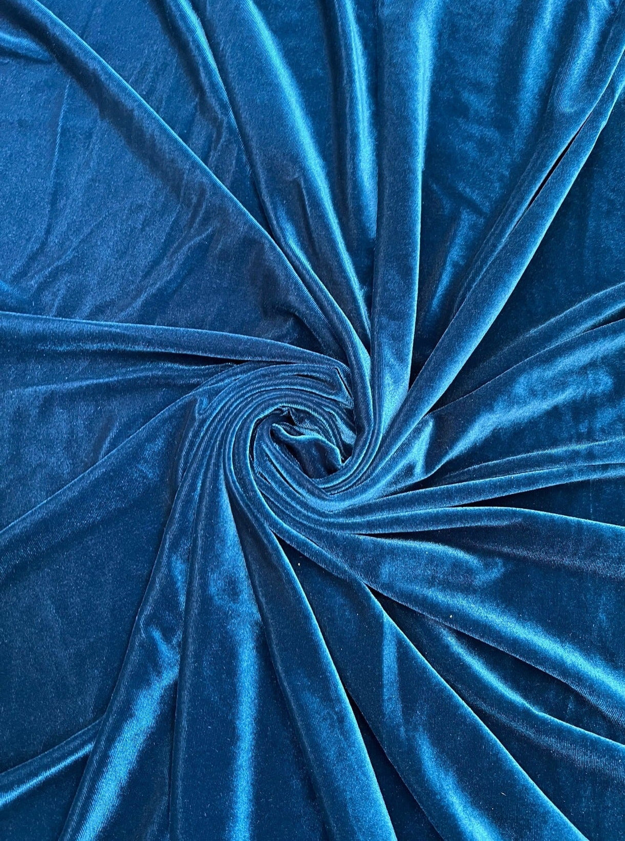 Stretch Velvet Teal Blue