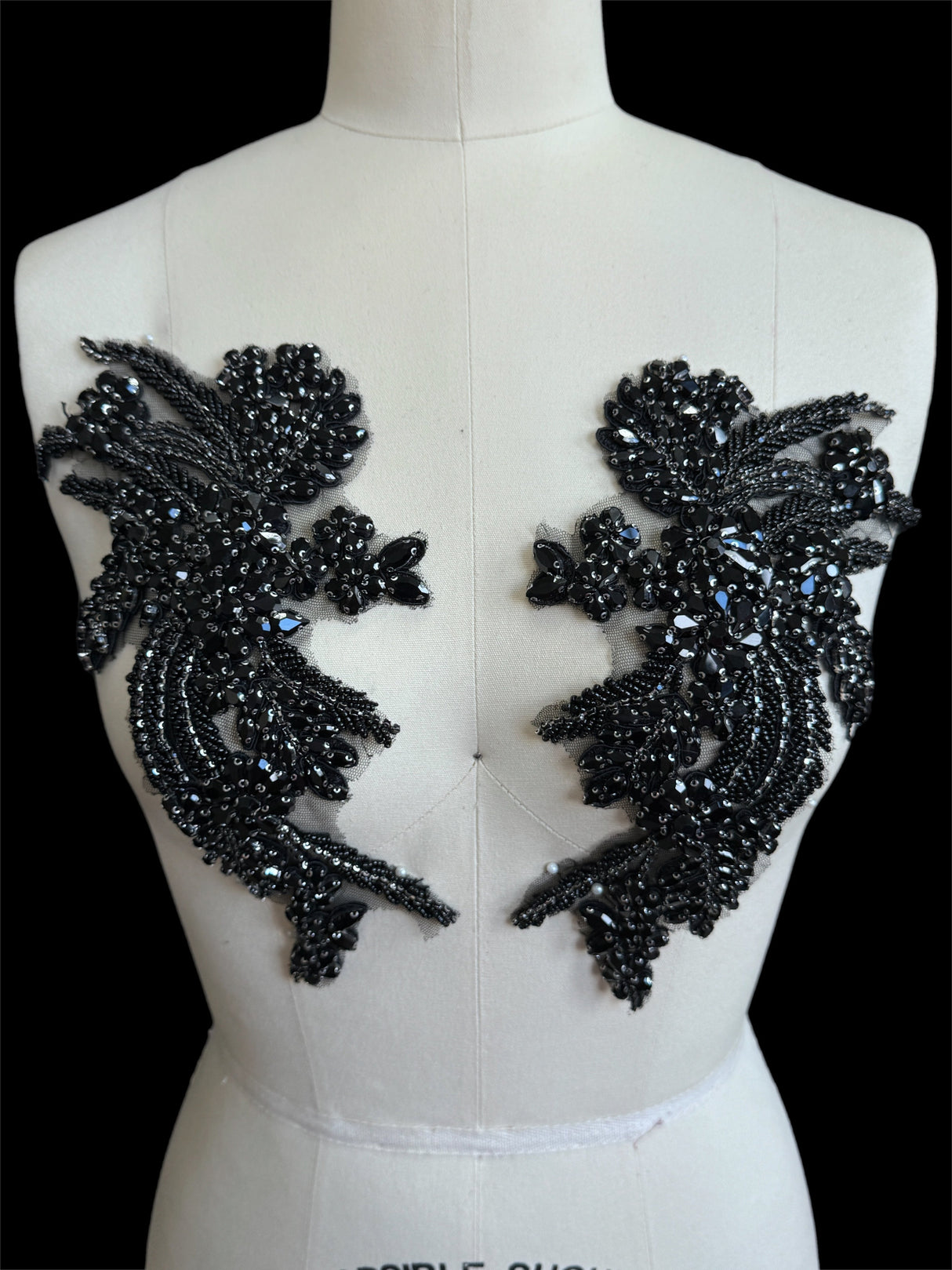 Black Rhinestones Applique